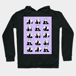 Panda Bear Pattern on a Lilac Purple Background Hoodie